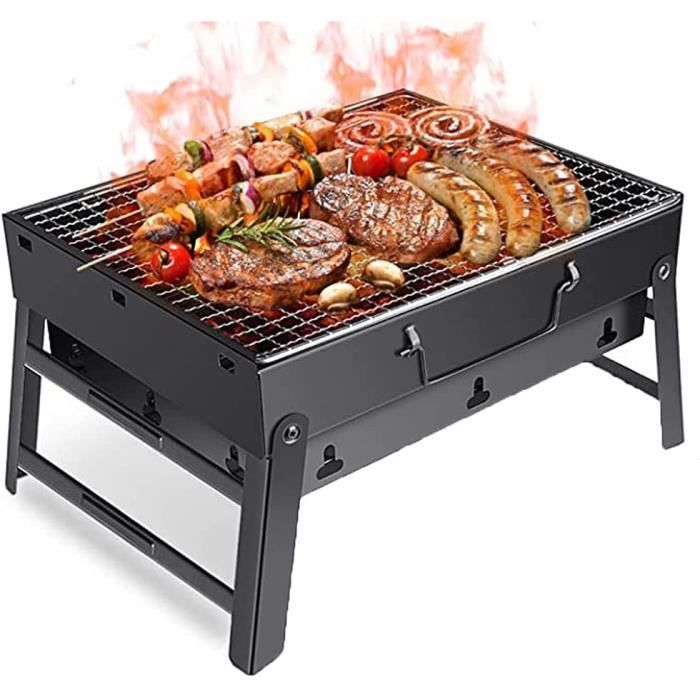 Portable Pliable Barbecue Grill au Charbon de bois Jardin Extérieur