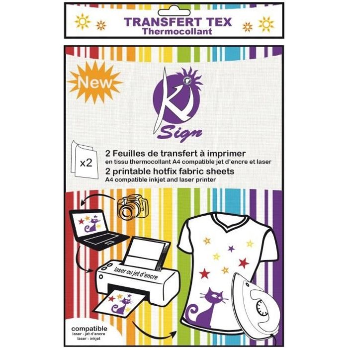 Papier Transfert Tissu Thermocollant Imprimable 2 Pièces Ki Sign Achat Vente Renfort Patch Papier Transfert Tissu Ther Cdiscount