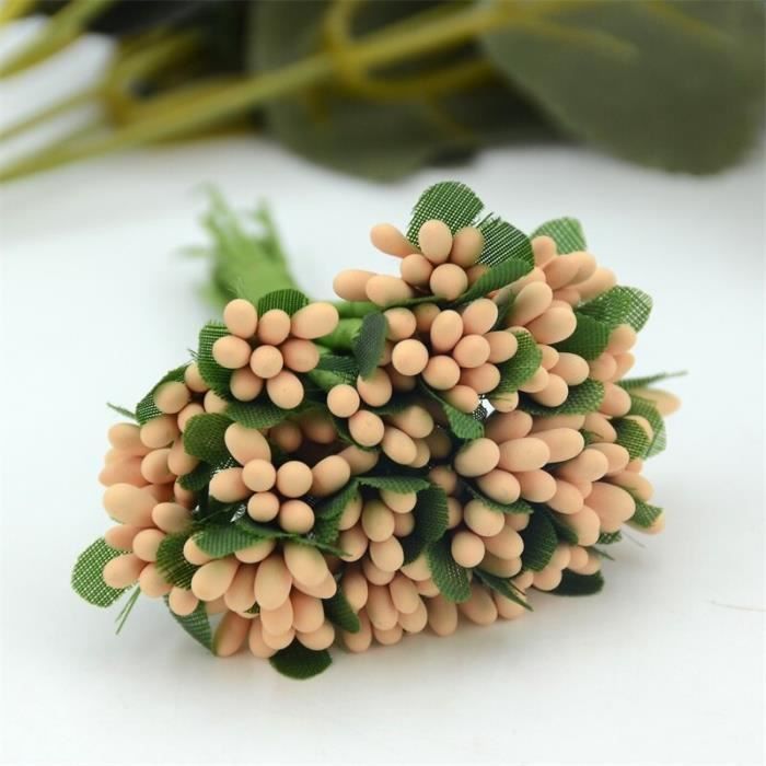 Lot De 240 étamines Fleurs Artificielles - Mini Perles Doubles Têtes, 6 Cm - Pour Décoration Mariage, Scrapbooking, Doré - 7