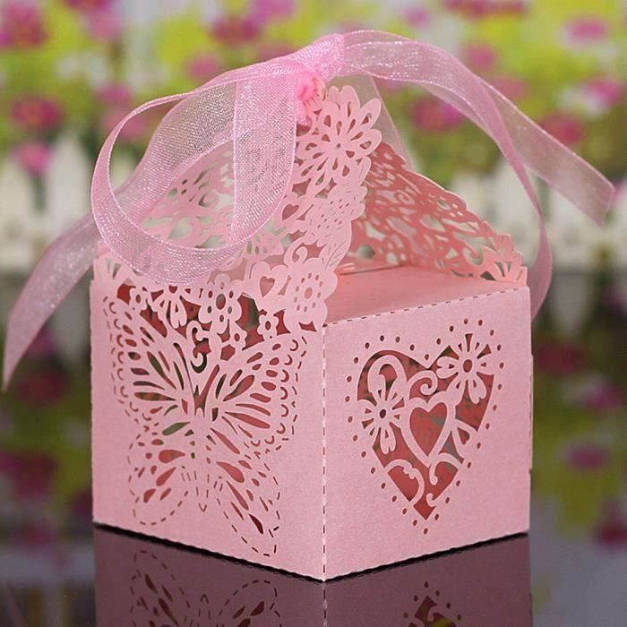 Boîtes Cadeaux Festives 30 Boîtes à Bonbons Papier Fayemint - Motif Fleurs Creux - Pour Mariage, Fêtes - Rose - 7x6.5x8.5cm Faveur événement Boîtes Cadeaux Festives 30 Boîtes à Bonbons Papier Fayemint - Motif Fleurs Creux - Pour Mariage, Fêtes - Rose - 7x6.5x8.5cm Faveur événement