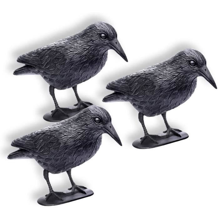 Lot De 6 Corbeaux D'Halloween à Plumes Noires - Décoration Réaliste Pour Maison Hantée, Jardin, Fête Effrayante