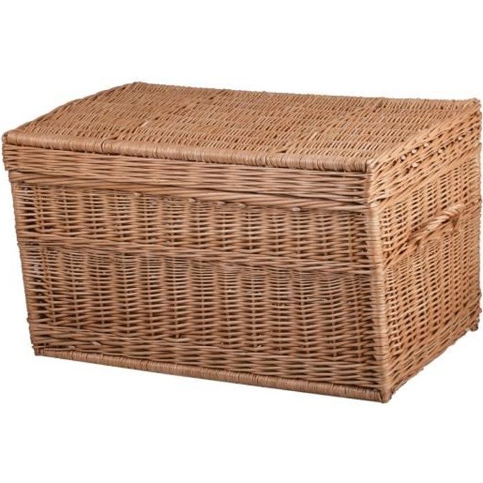 Coffre en Osier Buff - Paille - Mat - 60x39x39 cm