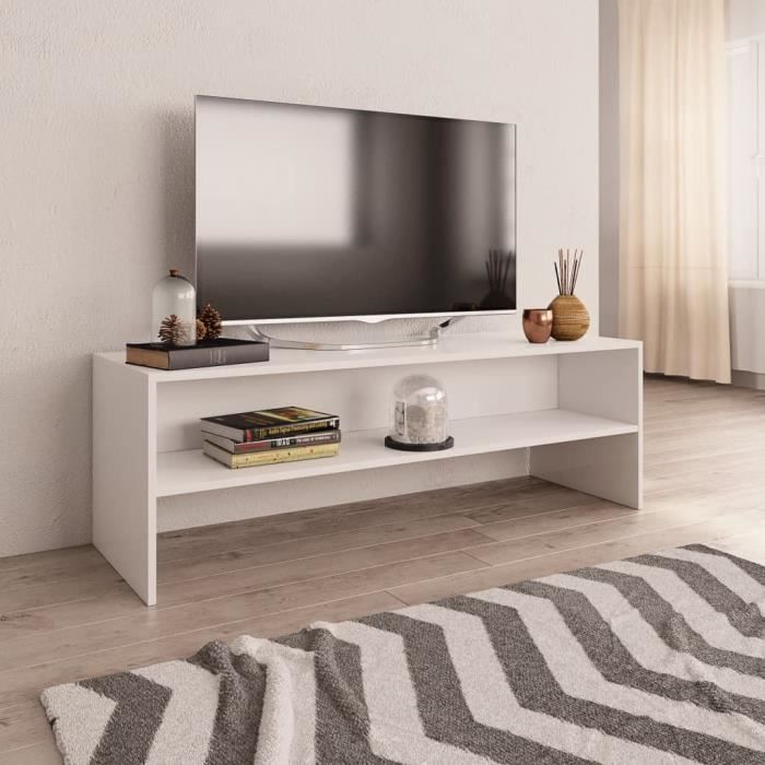 Meuble TV - JILI - BEST - Blanc - 120 x 40 x 40 cm Meuble TV - JILI - BEST - Blanc - 120 x 40 x 40 cm