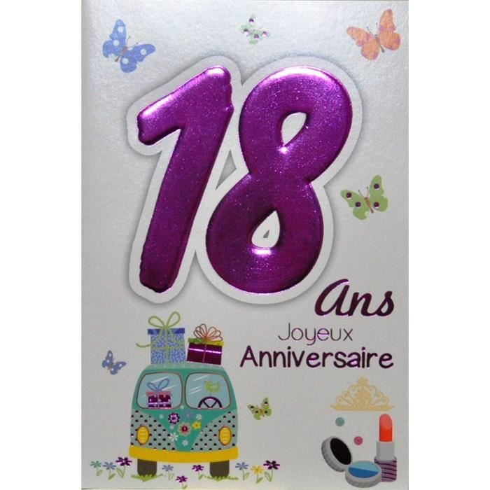 Age Mv 69-2019 Carte Joyeux Anniversaire 18 ans Fille Jeune Femme