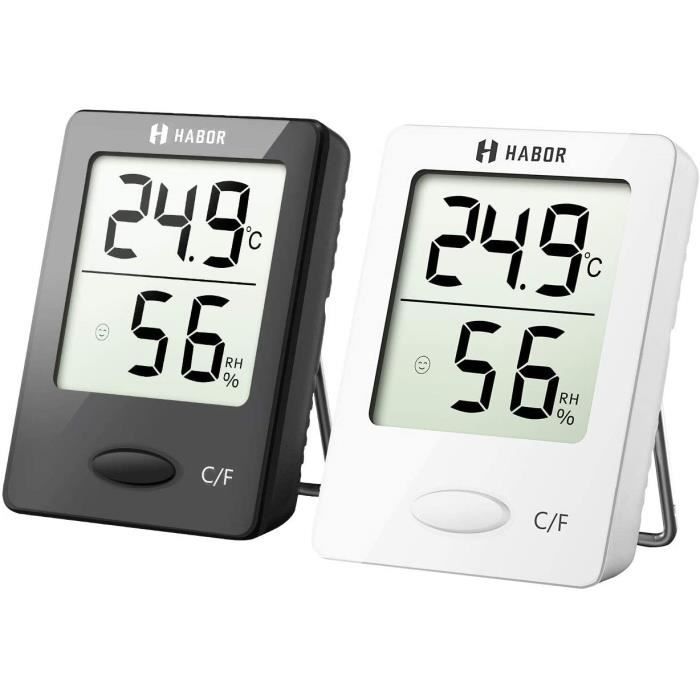 Habor Mini Thermometre Hygrometre Interieur Numerique A Haute Precision Moniteur D Humidite Detemperature Portable Thermo Hygrom Cdiscount