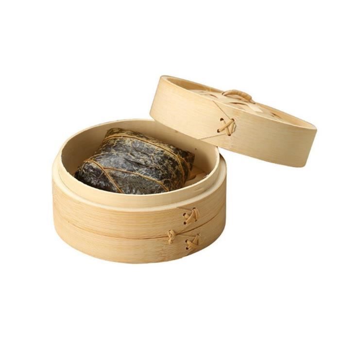 PANIER VAPEUR AVEC Couvercle Cuiseur En Bambou Pour Raviolis Cuits À La