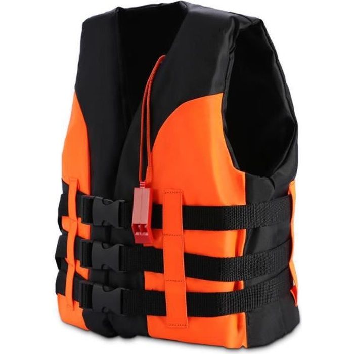 Comparer les prix de Atyhao aide à la flottabilité Gilet de sauvetage Gilet d'aide à la dérive de natation avec sifflet pour enfant (orange, 5-12