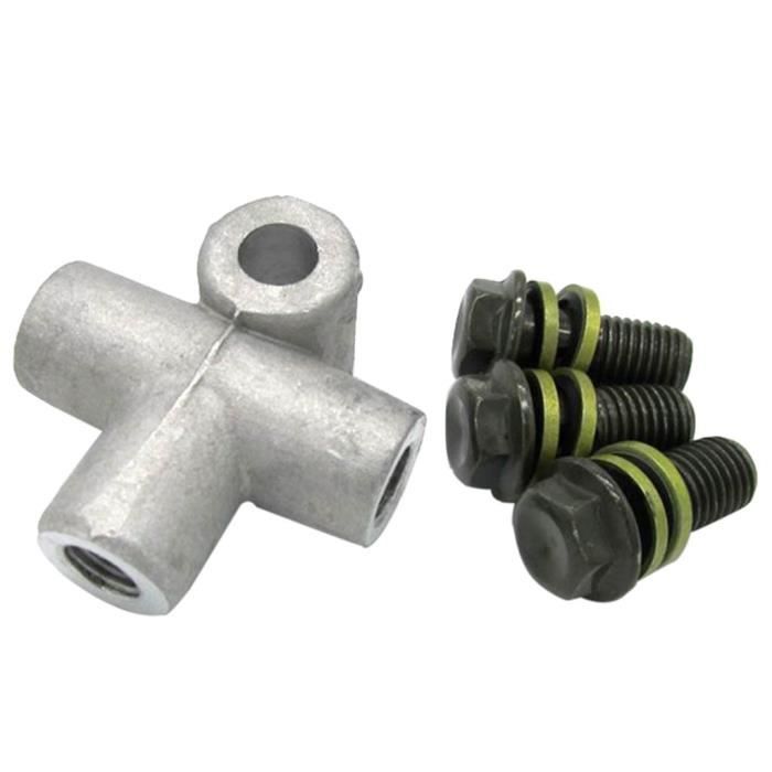 Té De Frein En Alliage 3 Voies - Compatible M10, 3/16 Pouces, Pression 1841 Psi, Pour Système Freinage Voiture