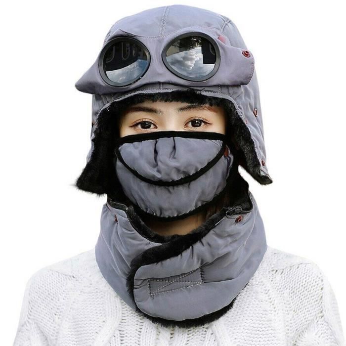 Bonnet Trappeur D'hiver Thermique Avec Masque Intégré - Coupe-vent Pour Ski, Vélo Et Activités Extérieures