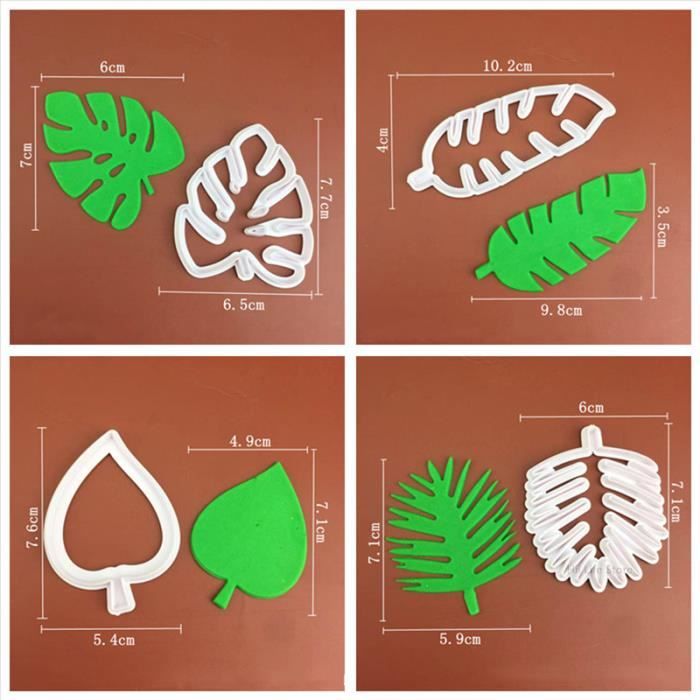 Lot 4 Feuilles Texture Argile Polymère HOBBIESAY - Motifs Fleurs Et Feuilles - Pour Bijoux DIY