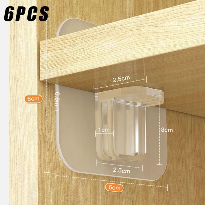 40 Supports D'étagère Adhésifs – Chevilles Pour Cloisons, Pose Sans Perçage – SODIAL