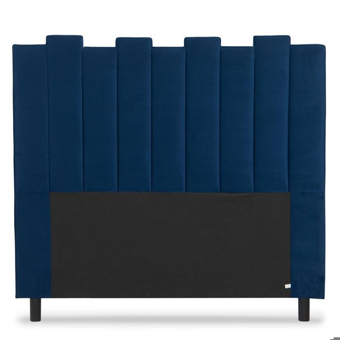 MENZZO Tête de lit Lucky 140 cm Velours Bleu - Velours L140 x P8 x H120 cm