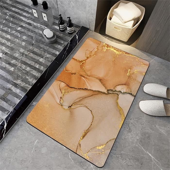 Tapis De Bain Diatomite - Doux - Antidérapant - Caoutchouc Souple - Absorbant Rapidement - Séchage Rapide - Aoki Ash-50 X 80 Cm
