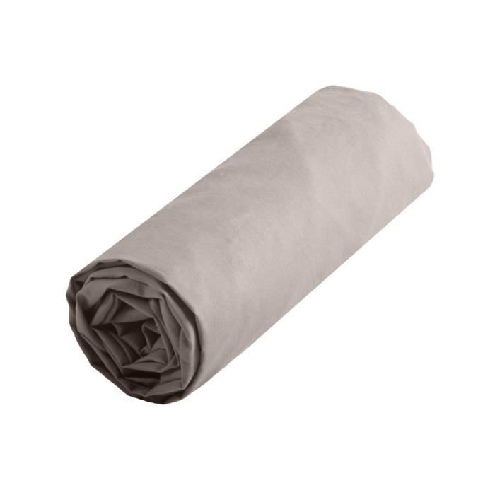 Drap housse - Confort Lin - 90 cm - 100% coton - Couleur Ecru - Lavable