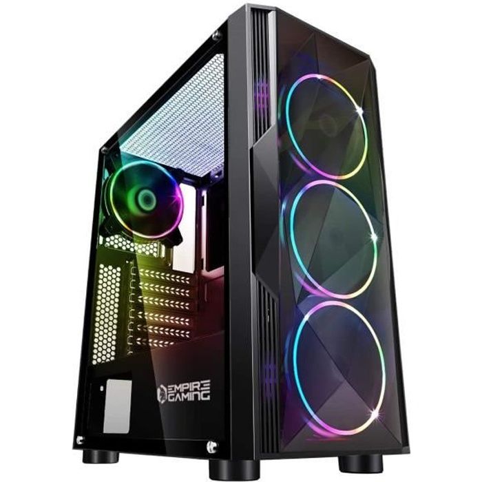 EMPIRE GAMING – Boitier PC Gamer Diamond ARGB Moyenne Tour ATX