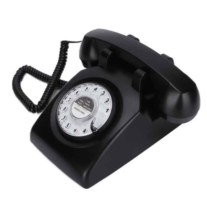 Fdit Téléphone vintage Téléphone fixe à cadran rotatif rétro des années ...