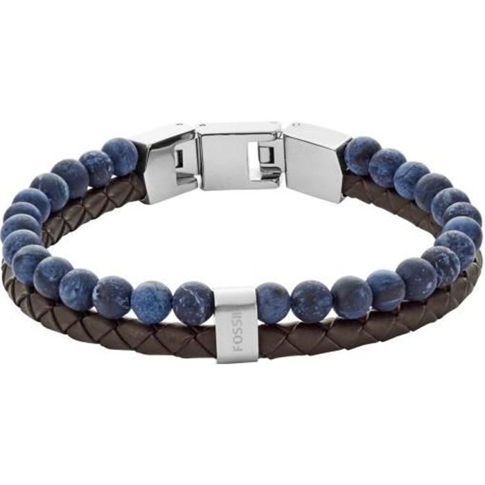 Fossil - Bracelet Fossil JF02830040 Hommes VINTAGE CASUAL Argent Bleu 22 cm  Réf 69146 - Cdiscount Bijouterie