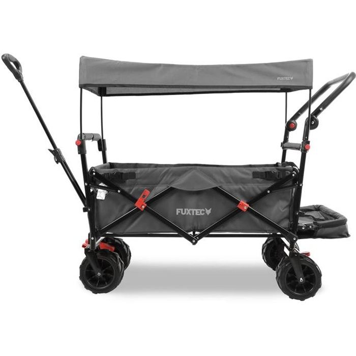 Chariot de transport enfant - pour plage - Gris - FUXTEC Beach Cruiser - pliable charge 75kg