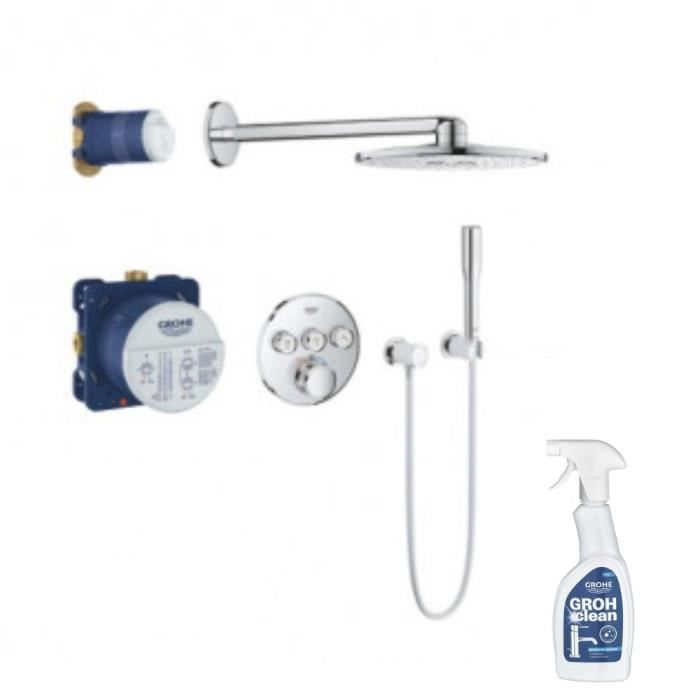 GROHE Ensemble douche encastrable SmartControl 3 voies rond avec