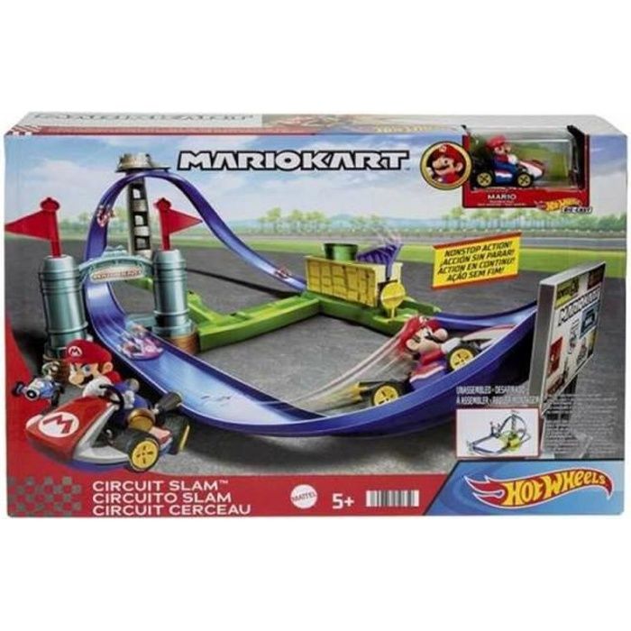 Circuit de course Hot Wheels Mariokart Slam - HGK59 - Blanc - Enfant - Licence Hot Wheels