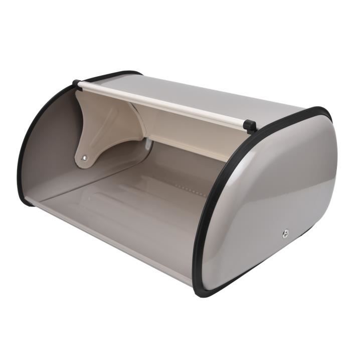 Boîte à Pain En Métal Blanc - Rangement Spacieux Pour Pain, Biscuits - Conservation Fraîcheur - 44x27x18,5 Cm - 7