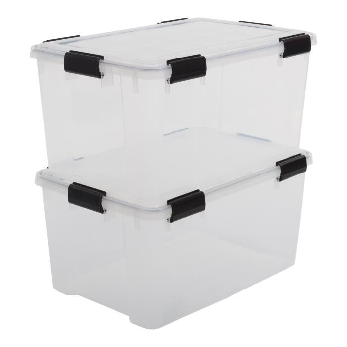 IRIS OHYAMA Lot de 2 boites de rangement sous lit Modular Clear