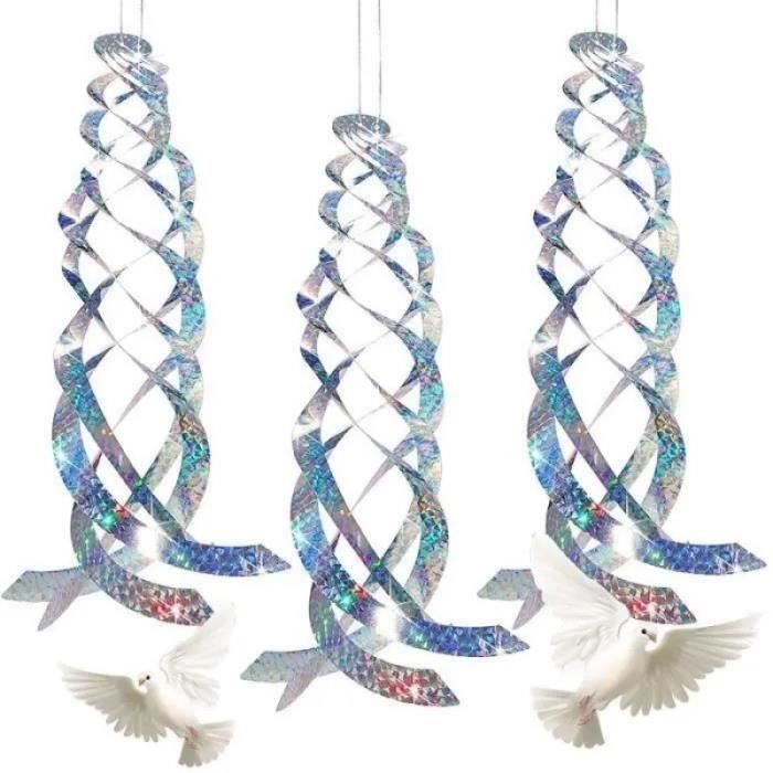 7 PCS Spirale Réfléchissante Contrôle Des Oiseaux Réflecteur Pour Oiseaux Réfléchissant Vent Spirale Oiseau Répulsif Décoration Pour Jardin Balcon Pour éloigner Les Oiseaux De Votre Maison Coloré