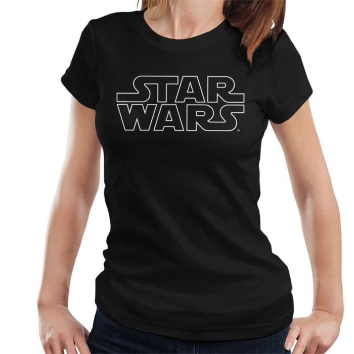 Star Wars Logo Outline T Shirt Femme Noir Cdiscount Pret A Porter