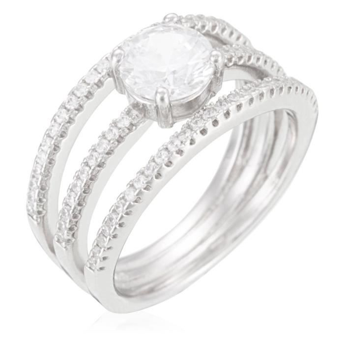Bague Argent 925 et Zirconium Taille 60 Blanc Achat Vente bague anneau Bague Argent 925 et Zirconium Femme Adulte