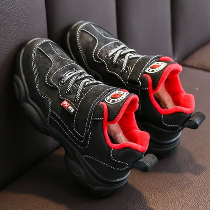 Bottes D'hiver Enfants Garçons/filles - Chaussures Chaudes Doublées, Style Sneaker, Fermeture Velcro