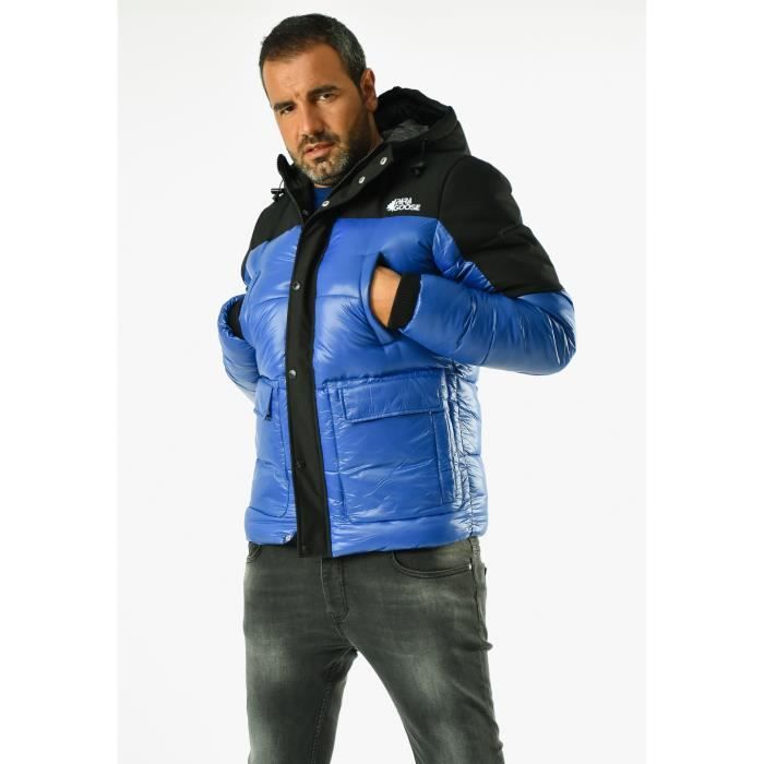 Paragoose - Doudoune homme paragoose navy avec col en fourrure et