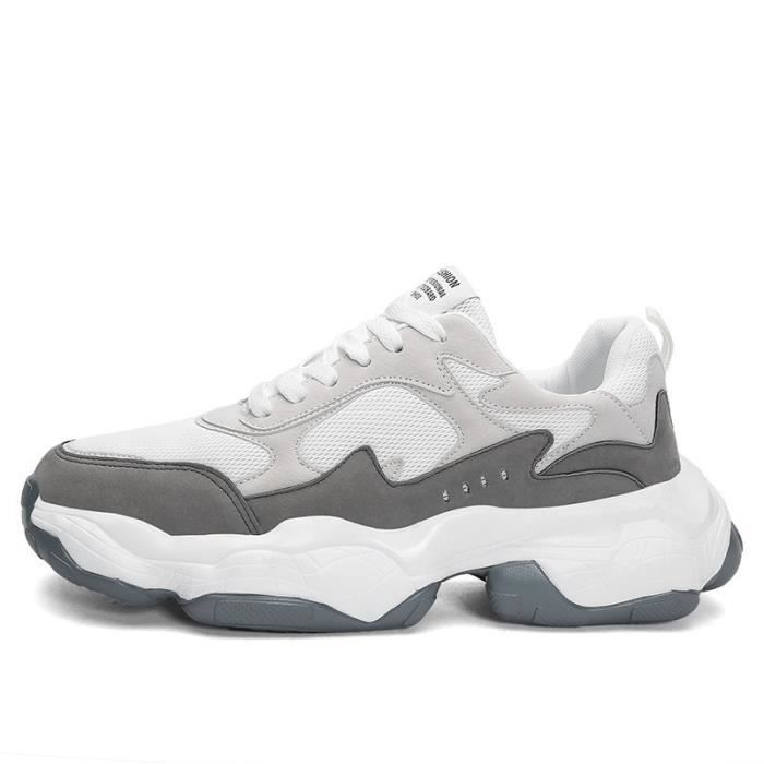 KIANII Nouvelles chaussures de sport pour hommes à semelle épaisse et résistantes à lusure chaussures de sport sèches et respirantes