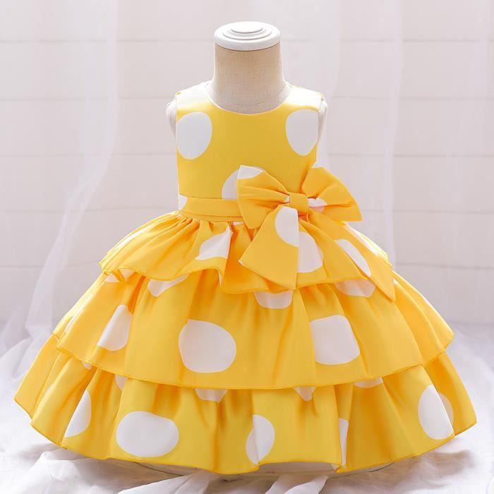 Bébé Fille Fleur Princesse Anniversaire Fête Robe-0-3ans Blanc Blanc