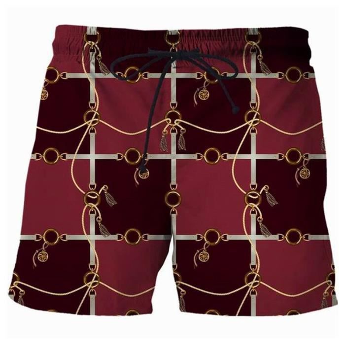 Short De Plage Homme Décontracté Imprimé 3D - Tissu Polyester Léger, Coupe Ample, Cordon De Serrage