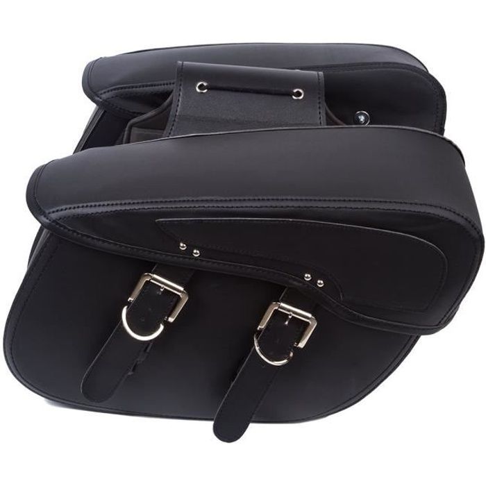 Sacoche Cavalière Moto en Cuir PU Sacoche Latérale Étanche Sacoches  Cavalières 1 Paire Noire - Cdiscount Auto