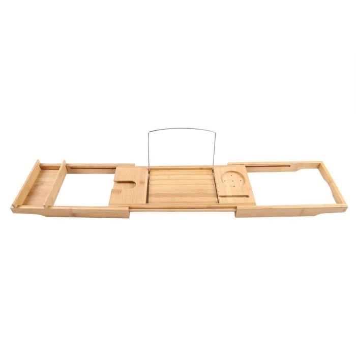 Étagère de Baignoire Extensible en Bambou - Pont de Baignoire - Étagère en Bois