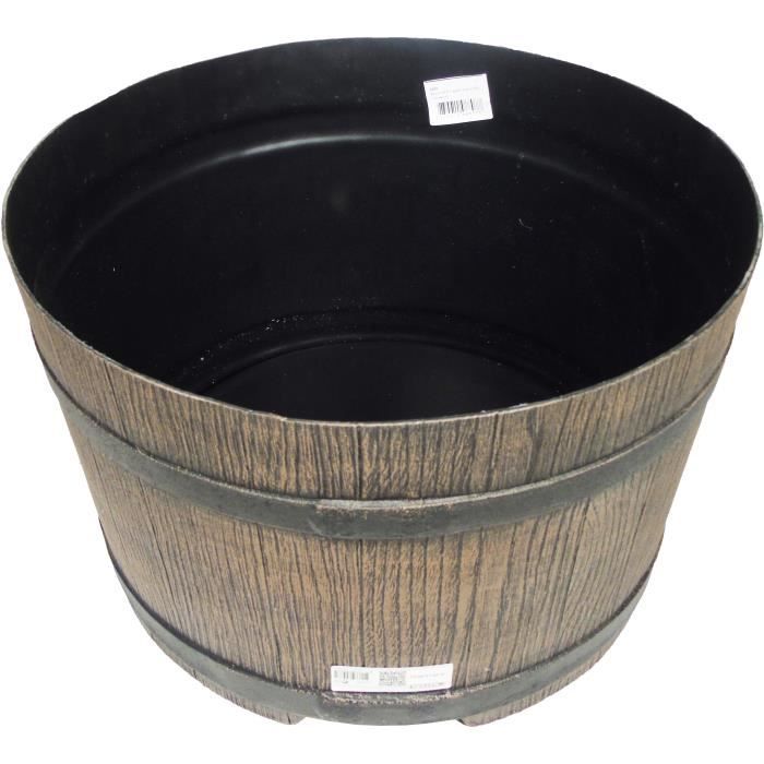 Pied pour récupérateur deau en forme de barrique - NATURE - 50 litres - PE rotomoulé brun