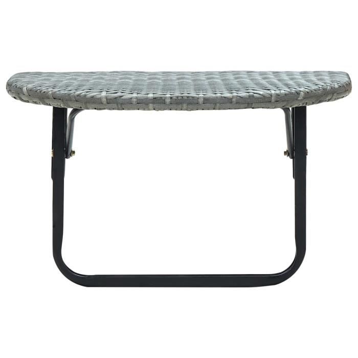 table de jardin bingo - table de balcon gris 60x60x50 cm résine tressée|21398