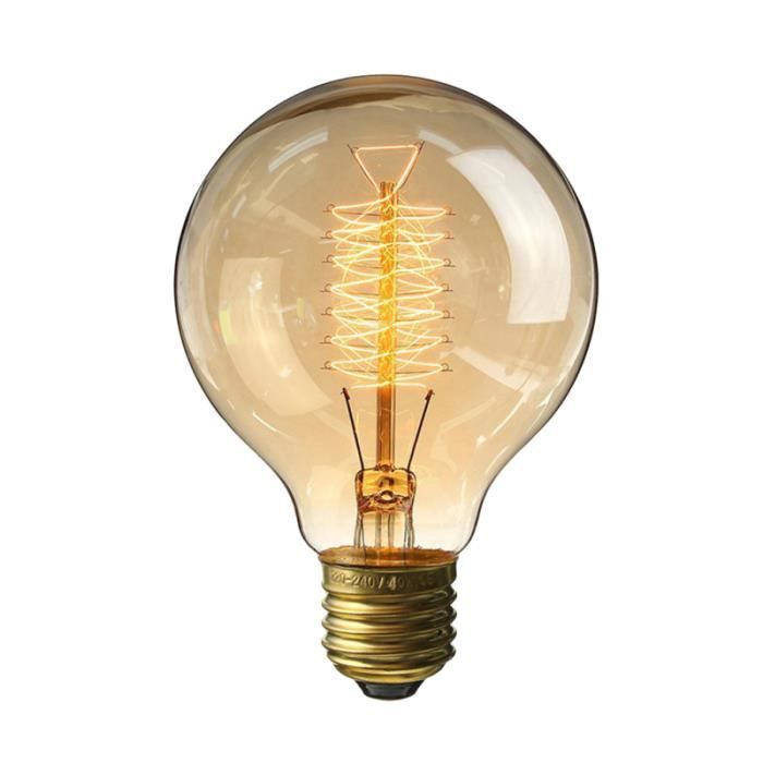 Ampoule Edison Filament de Tungstène Lampe à Incandescence Classique Vintage Antique E27 G80 