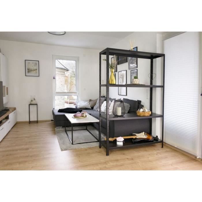 Etagère pour charges lourdes - SCHULTE - 180x120x40 cm - 4 étagères en bois - Noir Etagère pour charges lourdes - SCHULTE - 180x120x40 cm - 4 étagères en bois - Noir