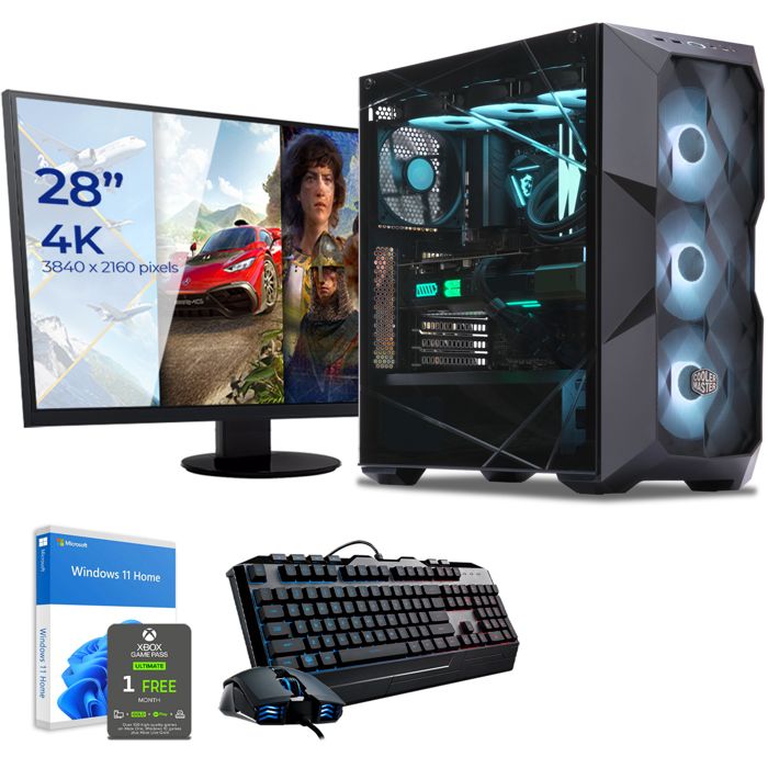 PC Gaming Sedatech - Intel i7-12700KF - RTX3080 - 32 Go RAM - 1To SSD M.2 - 3To HDD - Windows 11 - Moniteur 28\