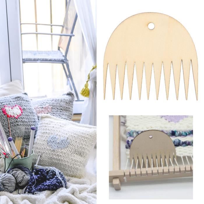 Métier à Tisser En Bois Débutant – Grand Peigne 38,5 Cm | Apprentissage Tissage Dès 3 Ans