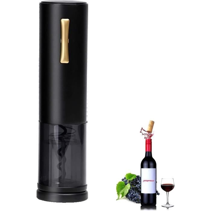 Ouvre-Bouteille Électrique Rechargeable Noir - Avec Coupe-Capsule, Verseur Et Bouchon De Conservation - 25W