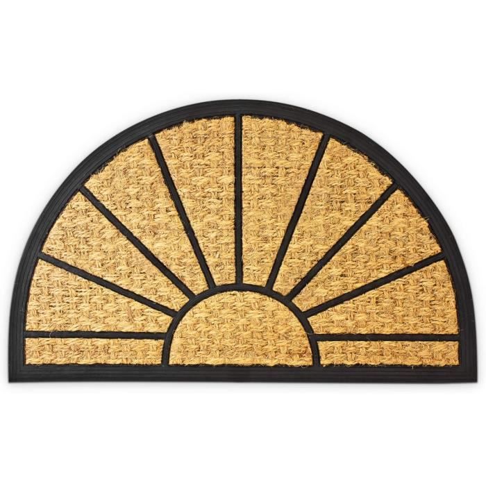 Paillasson Coco Naturel Astra 45x75cm Arrondi | Anti-dérapant Intérieur/extérieur