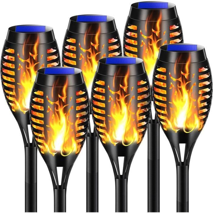 BAKTH Lères Torche Solaire Exterieure, 6 Pack 12 LED Lampe Solaire ...