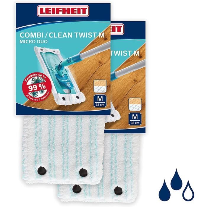 Tête De Rechange Pour Serpillière Leifheit Clean Twist Disc Mop Micro - Blanc & Vert - 35 Cm - Neuf