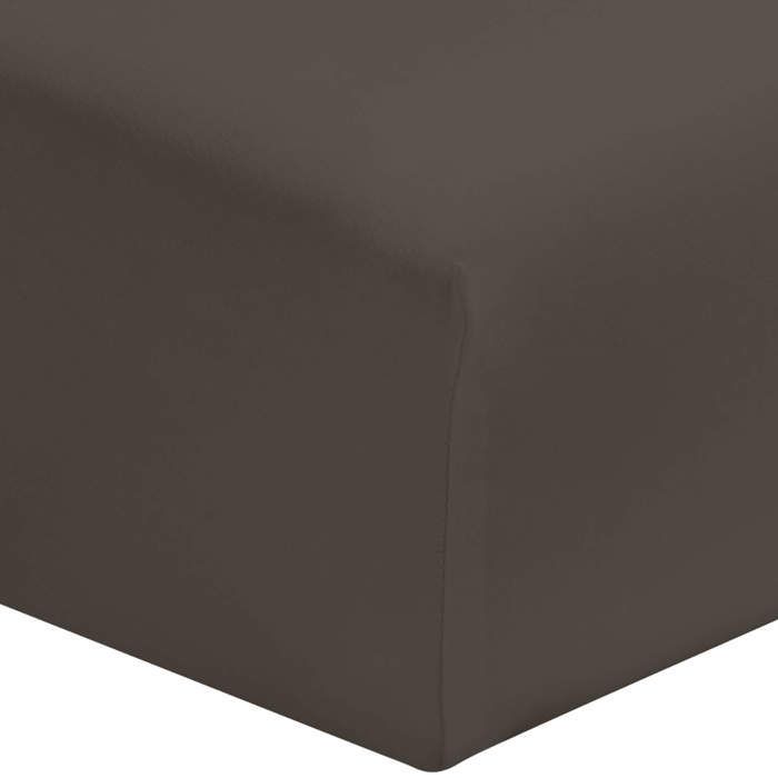 Drap housse zinc 100% coton bonnet 40 cm 160x200 cm - Anthracite - Fabriqué en France - Terre de Nuit