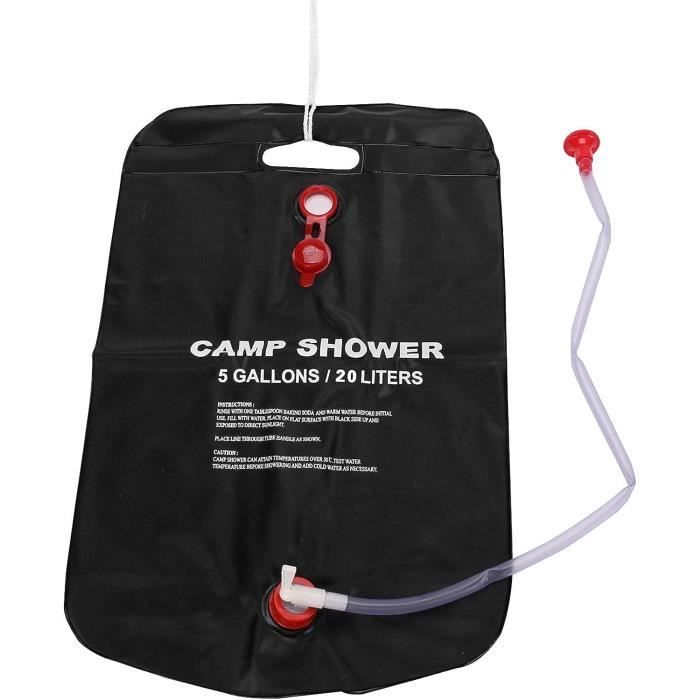 Stagecaptain MD-20 BK Douche Mobile 20L - Douche Solaire Avec Pommeau, Idéale Pour Camping, Festivals, Jardin, Randonnée. Chauffée Par Le Soleil, Set
