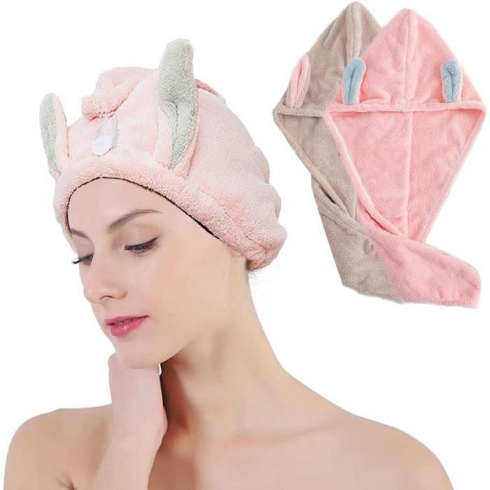 Bonnet De Séchage Pour Cheveux En Polaire - Lot De 3 - Super Absorbant, Anti-frisottis - Rose - Pour Tous Types De Cheveux