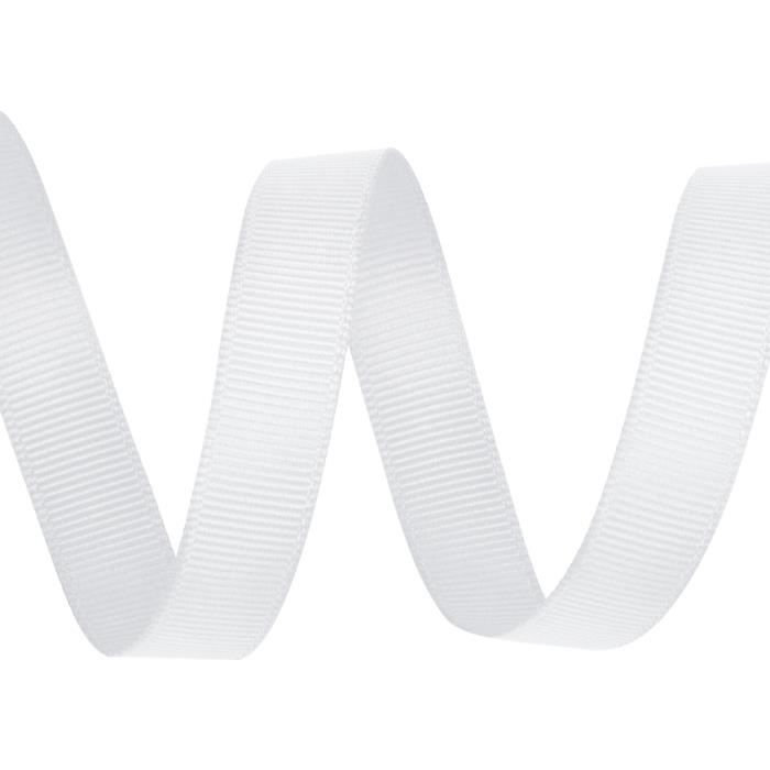 Ruban Gros Grain Polyester Blanc 2,5 Cm - Vendu Par 2 Mètres, Fabrication France